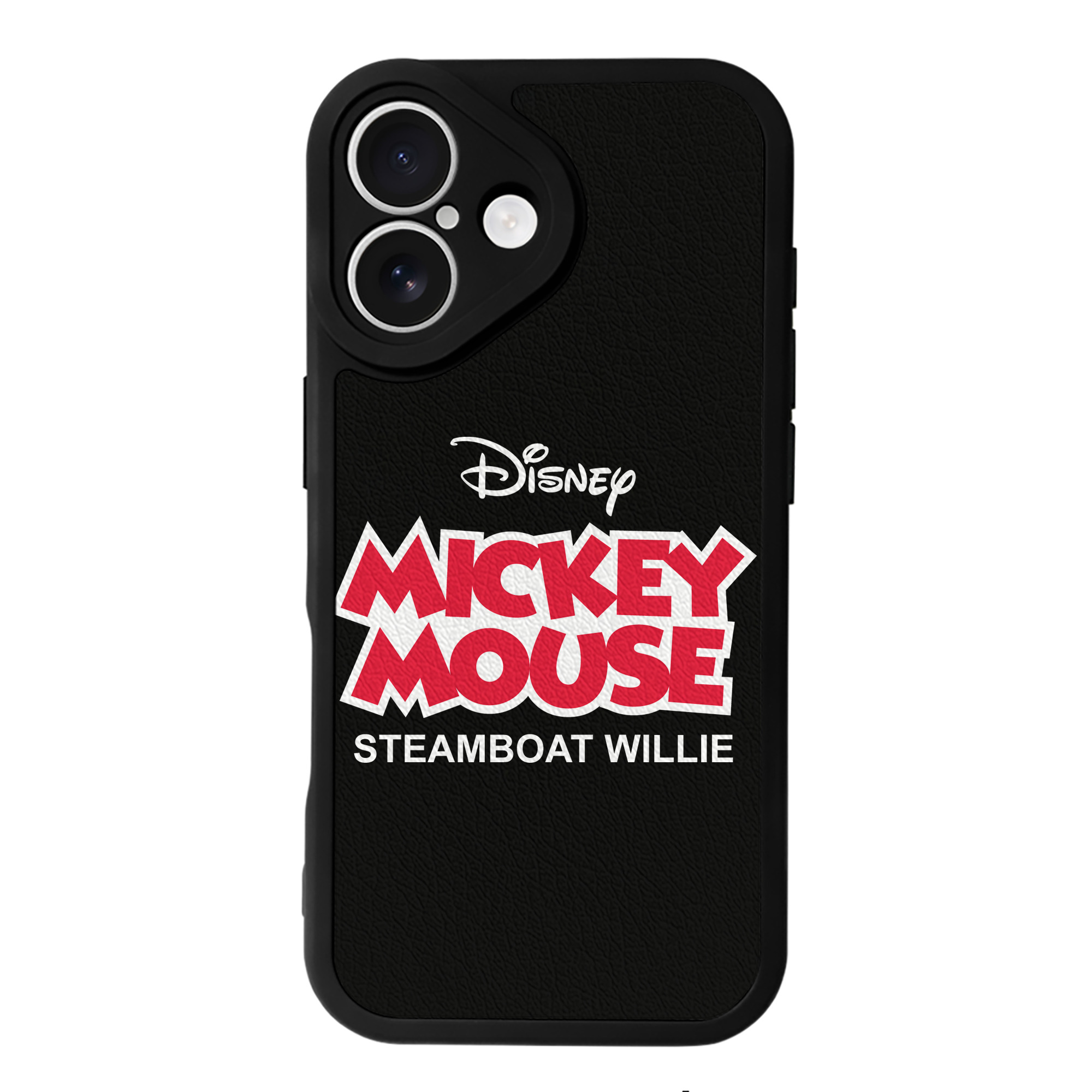 （画像用） ミッキーマウス Mickey Mouse 【iPhone 16シリーズ対応】シリコンスマホケース（レザー調） 材質：シリコン